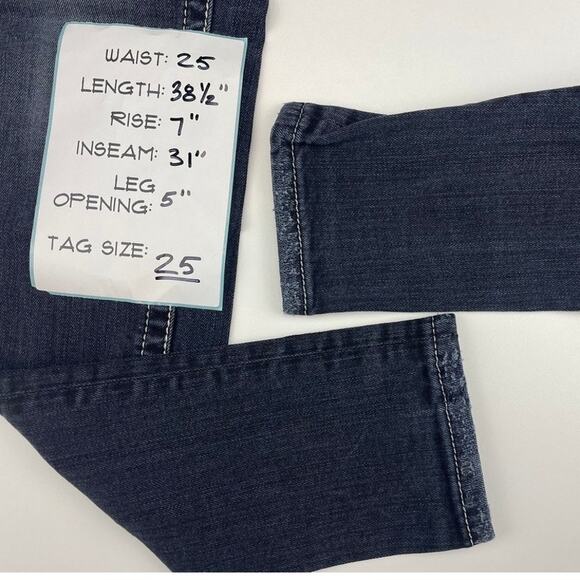 MISS ME Skinny Low Rise Embroidered Jeans Womens (25x31) Dark Rhinestone Mcbling - Picture 8 of 8